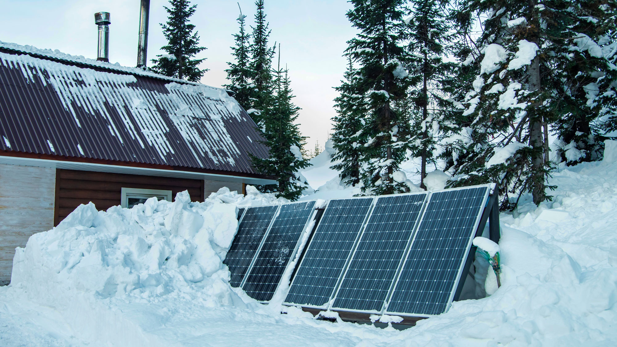 panneaux solaires et hiver